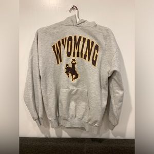 University of Wyoming gray hoodie. Size Large